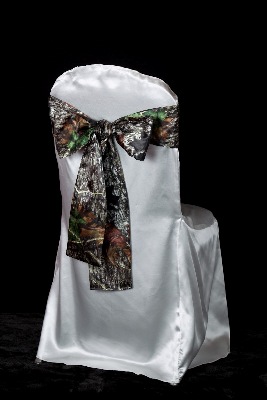 Mossy Oak Chair Sash on White - Events & Themes - Mossy Oak Wedding Chair Sash